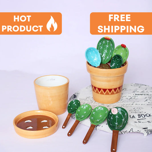 CACTUS MEASURING SPOON CERAMIC SET